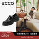 愛(ài)步（ECCO）樂(lè )福鞋女 2025新款英倫風(fēng)牛皮厚底增高單鞋女 蹤跡220763 黑色22076301001 37
