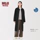 MUJI女式不易沾水防紫外線(xiàn)立領(lǐng)大衣防曬衣服女款25年早秋風(fēng)衣外套女裝 深藏青色 M (160/84A)