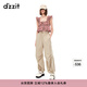DZZIT【爆款補單】明星同款地素休閑褲春夏復古運動(dòng)女3H2Q4071A 深卡其色 XS