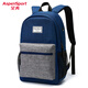 艾奔（ASPENSPORT）新款背包輕便雙肩包高中學(xué)生書(shū)包男女電腦包簡(jiǎn)約旅行背包 深藍/淺灰