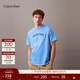 Calvin KleinJeans25夏季男士休閑通勤ck標語(yǔ)字母印花純棉內搭短袖T恤上衣 C19-蔚藍 S