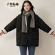 子牧棉麻冬裝 女韓版百搭棉襖外套寬松小香風(fēng)棉衣上衣6638 黑色 XL (建議135-150斤)