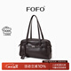 FOFO波士頓包原創(chuàng  )小眾新款牛皮單肩腋下包通勤大容量保齡球女包 巧克力棕