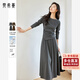 梵希蔓韓版高級感通勤套裝裙女秋季新款上衣半裙超火套裝 深花灰色 M