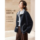 沫晗依美寬松大口袋皮毛一體2025冬新款拼接撞色翻領(lǐng)落肩柔糯外套