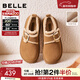 百麗（Belle）復古毛邊雪地靴女2025冬商場(chǎng)款舒適毛毛鞋勃肯鞋E5N1DDM5 棕色 36