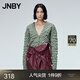 JNBY/江南布衣秋冬針織衫女開(kāi)襟短款立體造型感寬松簡(jiǎn)約5N8311790 307/淺灰綠 S