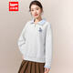 IEF/愛(ài)依服上衣2026春季新款韓版時(shí)尚休閑寬松百搭松弛風(fēng)百搭衛衣 白花灰 均碼