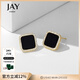 Jay 黑色方形耳釘女耳環(huán)法式簡(jiǎn)約耳飾送女友新年禮物
