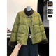 緹米媗媽媽裝新中式國風(fēng)新年羽絨服冬季新款2025盤(pán)扣保暖喜婆婆紅色外套 綠色（中國風(fēng)羽絨服）升級版拉鏈 XL 建議110-120斤/贈送運費險