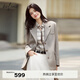 伊芙麗（eifini）伊芙麗撞色小寬肩單排扣西裝女2025秋季新款經(jīng)典氣質(zhì)休閑通勤外套 灰綠 XL