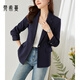 梵希蔓小香風(fēng)西裝外套女小個(gè)子工作服職業(yè)氣質(zhì)高級感炸街小西服春 V8130 藏青色 S