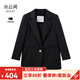 水云間美拉德風(fēng)極簡(jiǎn)小西裝外套女平駁領(lǐng)正肩西服知識分子風(fēng)2025秋職業(yè)裝 黑色 M