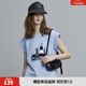 ELLE設計感無(wú)袖白色T恤女2025夏新款通勤風(fēng)寬松顯瘦薄款上衣 淺藍色 S