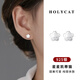 Holycat懷里貓S925銀凱蒂貓五角星耳釘女2026新款韓版設計感甜酷風(fēng)星星耳骨釘 星星Kitty貓耳釘