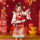 萌乎好運加馬 漢服女童拜年服2026冬馬面裙套裝新年服 紅色 110
