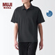 MUJI  Walker 男式 防紫外線(xiàn)性能 POLO衫 防曬衫防曬衣防曬服BIA05A3S 黑色 2XL （185/112A）