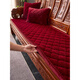 夢(mèng)萊福三人位沙發(fā)墊四季通用加厚防滑兔毛絨辦公室實(shí)木皮沙發(fā)墊子 菱形兔毛絨-酒紅色 50*50CM厚度3厘米