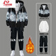 安初夏秋冬季青少年夾克外套男士套裝百搭帥氣連帽沖鋒衣男潮流三件套 【黑灰色620+長(cháng)白T+K02工裝褲】 XL 建議115-125斤
