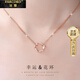 法蔻彩金項鏈幸運花環(huán)銀鎖骨鏈生日禮物送女友老婆送 玫瑰金色