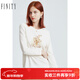 FINITY春季休閑圓領(lǐng)長(cháng)袖百搭印花女式T恤衫上衣 白色 L