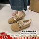 ZHR勃肯鞋女2025新款平底加絨樂(lè )福鞋子女保暖雪地棉靴女EH258B駝色37