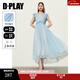 DPLAY2025年夏裝溫柔氣質(zhì)藍色連衣裙女法式長(cháng)裙禮服公主裙沙灘裙 晴空藍 M