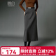 晚白【新品】冬款時(shí)尚氣質(zhì)百搭格雷灰顯瘦直筒半身裙高腰通勤長(cháng)裙 灰色 M