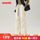 鴨鴨（YAYA）戶(hù)外休閑鵝絨羽絨褲女士2025秋冬新品高腰外穿工裝長(cháng)褲FL 米白色 M (170) 76A