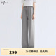 伊芙麗（eifini）【早八神褲】蔣欣代言品質(zhì)顯瘦拖地長(cháng)褲2025春季新款褲子小個(gè)版 淺灰 小個(gè)子版 S 80-105斤
