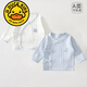G.duck2件裝純棉A類(lèi)夏季薄款新生兒衣服初生寶寶半背無(wú)骨上衣四季春秋 2件裝【純藍+藍邊】四季半背衣 52 【適合4-8斤寶寶】