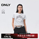 ONLY2025夏季新款潮酷拼接立體刺繡正肩圓領(lǐng)短款T恤女|125201067 A43奶油白色 L