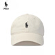 POLO帽子男女鴨舌帽彎檐百搭太陽(yáng)帽軟頂咖啡色韓版潮牌棒球帽 米白色