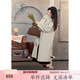 紫涵（ZIHAN）紫涵長(cháng)款圓領(lǐng)配圍巾雙面呢大衣女2024年冬季新款寬松保暖過(guò)膝外套 米色 S