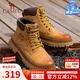 駱駝（CAMEL）馬丁靴男王俊凱同款工裝大黃靴女冬季穿搭通勤金甲戶(hù)外徒步登山鞋 GE122W7757T 金黃色-男 42