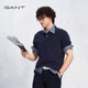 GANT/甘特【智性POLO】100%液氨棉夏男士親膚T恤抗菌易打理短袖t恤衫 耶魯藍 M