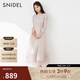 SNIDEL春夏款法式淑女蕾絲鏤空雪紡長(cháng)袖連衣裙SWFO231105 粉米色 M （1）