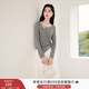 香影【抗菌】不規則長(cháng)袖薄款t恤女2026春季新款打底純色掐腰上衣 灰色X843083 S