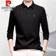 皮爾卡丹（pierre cardin）正品高端男士長(cháng)袖t恤2025新款春秋季翻領(lǐng)中年商務(wù)休閑polo衫男款 黑色 p19715 L 50/175 建議【125-140斤】