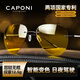 CAPONI夜視眼鏡開(kāi)車(chē)專(zhuān)用男女變色偏光墨鏡日夜兩用無(wú)框太陽(yáng)鏡駕駛防遠光