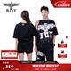 BOY LONDON【朋克涂鴉】情侶款老鷹朋克涂鴉寬松潮流T恤N01902 黑色 M
