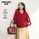 唐獅（TonLion）開(kāi)衫衛衣女裝春秋季新款連帽短款顯瘦外套小個(gè)子女生上衣潮流小衫