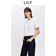 LILY2026春新款女裝純棉簡(jiǎn)約釘珠圓領(lǐng)休閑米白色短袖T恤內搭上衣 604米白 L