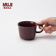 MUJI炻瓷 馬克杯 水杯杯子 桌面 帶把手 咖啡杯 家用  暗紅色 S 330ml
