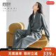 對白時(shí)尚通勤運動(dòng)衛衣兩件套女2025秋裝新款外套直筒長(cháng)褲休閑套裝 深灰色 M