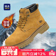 海瀾之家HLA情侶靴復古棉鞋大黃靴男百搭馬丁靴子男 T249 土黃色(加絨) 42