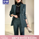 羅蒙品牌羊毛西裝套裝女2026新款冬季加厚高端職業(yè)套裝毛呢正裝西服 綠色裝 常規 L