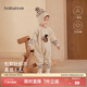 babylove嬰兒連體衣春秋款純棉保暖毛衣外出哈衣寶寶針織衣服琥珀茶棕 琥珀茶棕 100cm