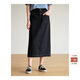 旅途原品（ltyp）牛仔裙女不過(guò)時(shí)的牛仔半裙休閑復古牛仔中長(cháng)款半身裙春季 水洗丹寧藍 - 現貨 S
