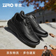 零度Zero商務(wù)真皮時(shí)尚休閑男鞋26新款軟底緩震防滑舒適徒步鞋 黑色 42